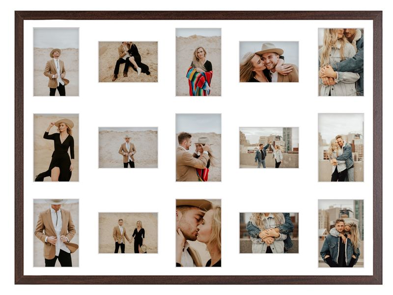 Ramka na 15 zdjęć Hekla 60x80x15 MDF galeria brązowy 1szt.