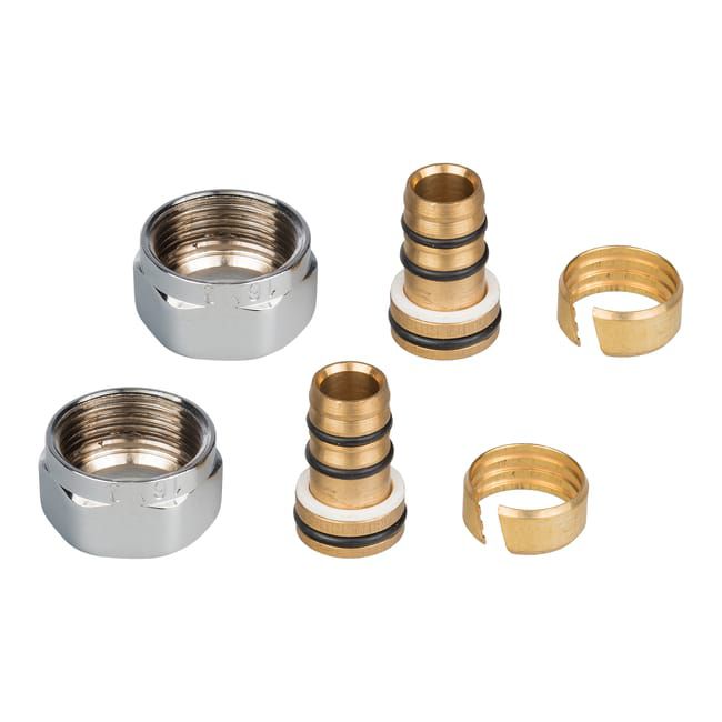 Przyłącze grzejnikowe PEX 16 mm x M22 chrom LUXRAD 2 szt