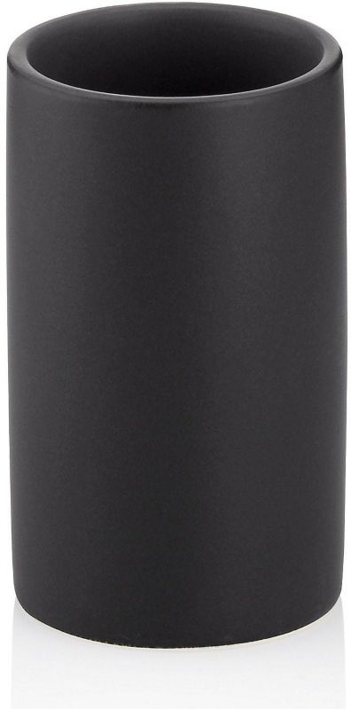 Kubek do mycia zębów Kela Matsi czarny, ceramiczny, śr. 7 cm, wys. 11 cm, 1 szt.
