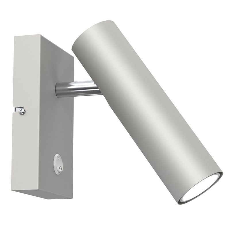 Kinkiet ścienny Luminex Axion jasnoszaro-chromowany z włącznikiem 1 x GU10 x 8W IP20 wym: 16 x 10 x 24 cm - 1 szt.