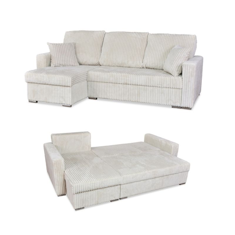 Narożnik wypoczynkowy do salonu rozkładany Family Meble Rene beżowy 1szt