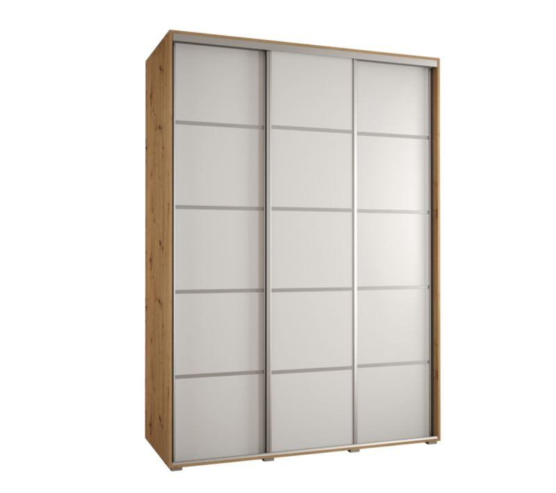 Szafa przesuwna Abiks DAVOS 4 wysoka szer.180cm gł.45cm artisan/biały/srebrny 1szt.