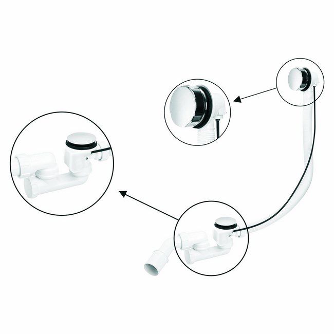 Zestaw wannowy automatyczny McAlpine chrom