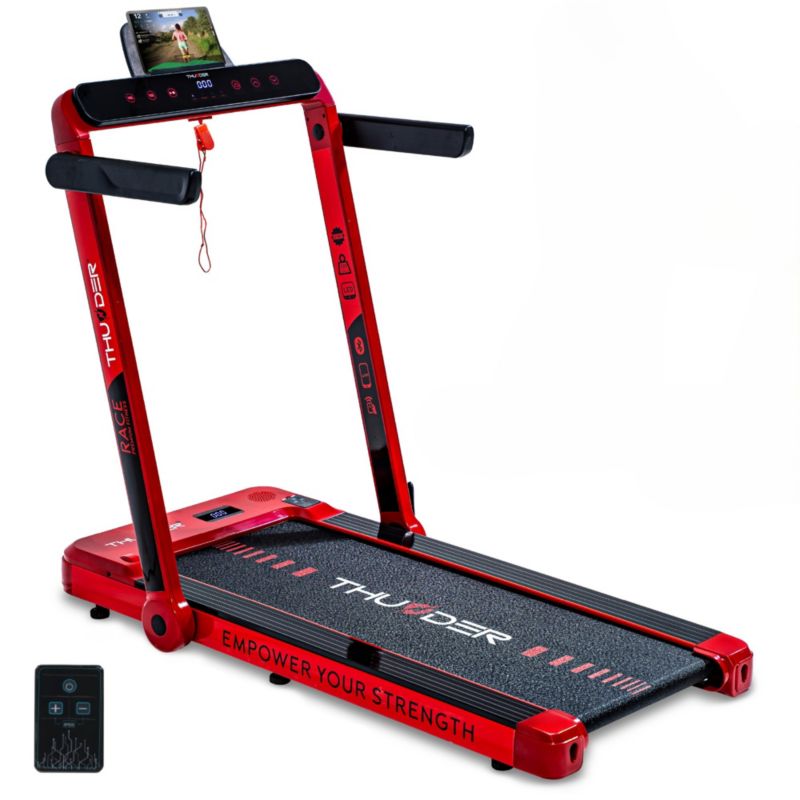 Bieżnia elektryczna THUNDER RACE-RED składana pod biurko 2w1 14 km/h Bluetooth LED 1szt.