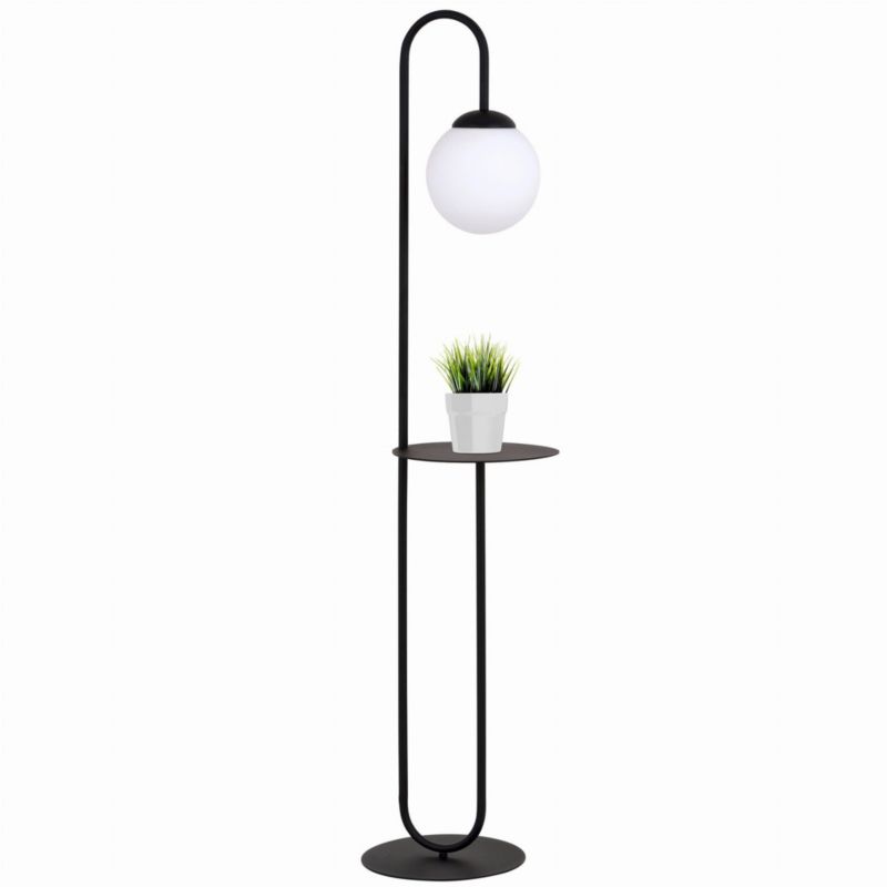 Lampa podłogowa stojąca Emibig Bari czarno-biała 1 x E14 x 10W wym: 150 x 30 x 30 cm - 1 szt.