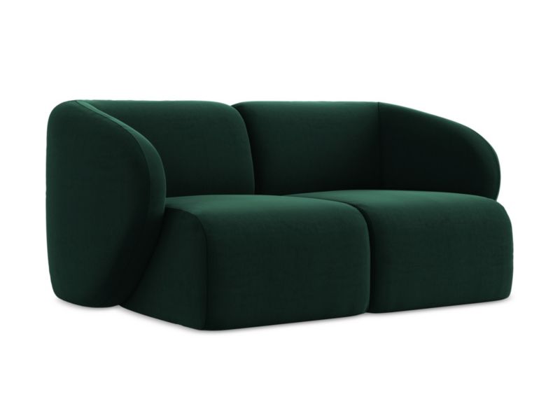 Modułowa sofa 2-osobowa LaMiaSofa CERVO z tkaniny welwetowej 174x94 cm butelkowa zieleń 1 szt.