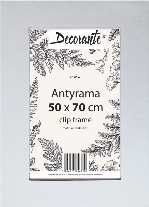 Antyrama szklana 50 x 70 cm