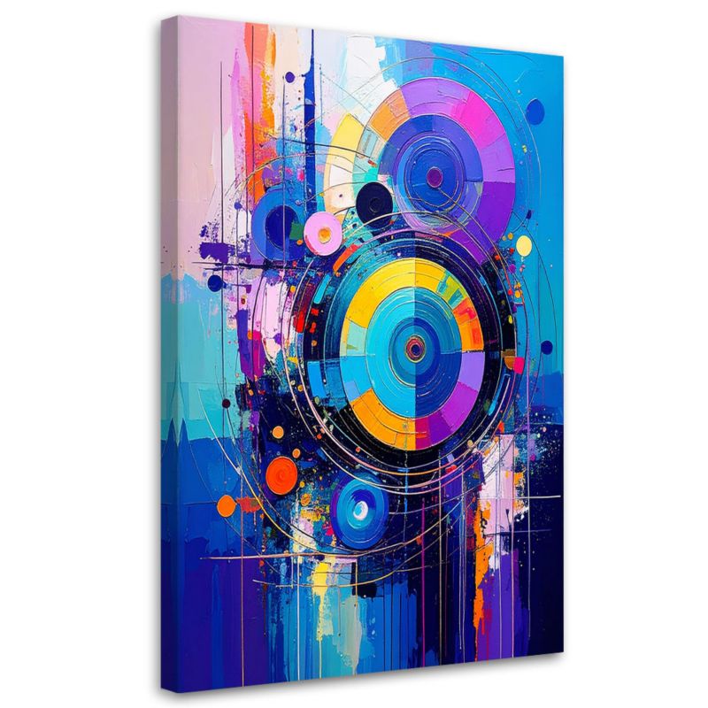 Obraz nowoczesny do salonu Feeby Koła Abstrakcja imitacja farby 60x90cm 1szt