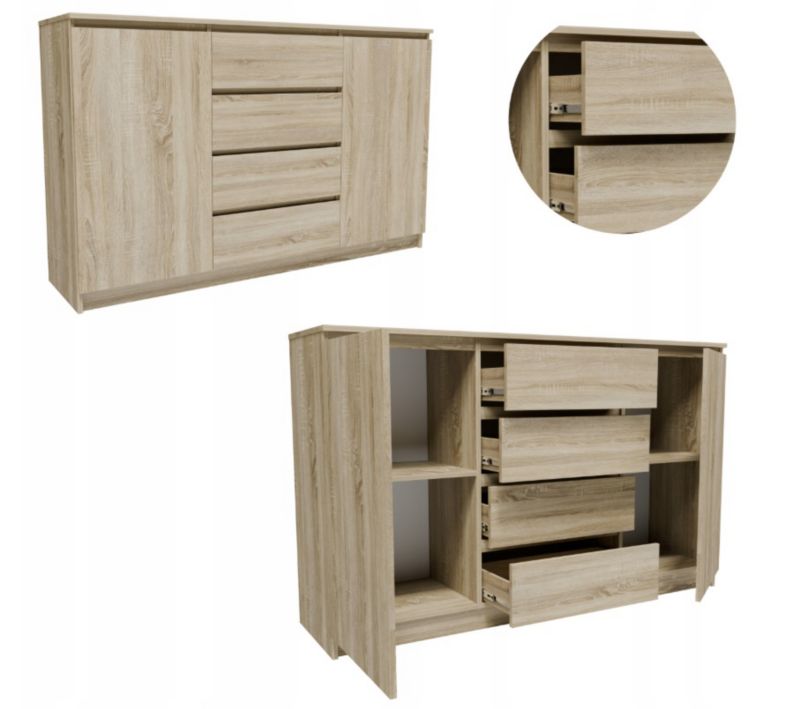 Komoda Matkam duża K1402D4SZSON szafka dąb sonoma 1 szt.