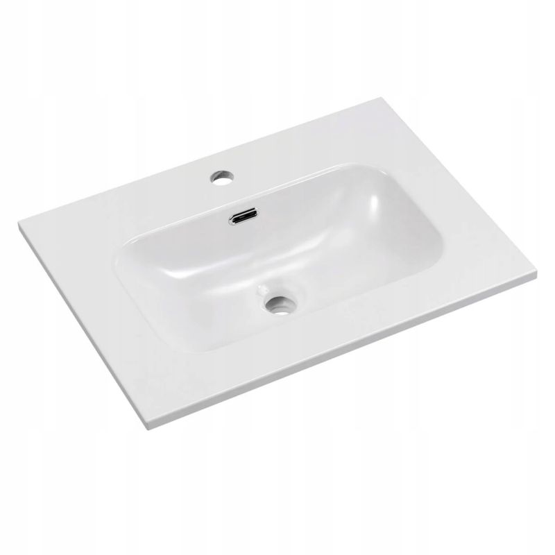 Umywalka meblowa Furnidea 60 cm wpuszczana biały połysk prostokątna FLY 1 szt.