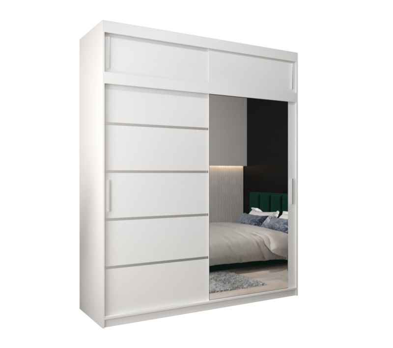 Szafa przesuwna Abiks Verona 2 200 biały + biały z nadstawką 1 szt.