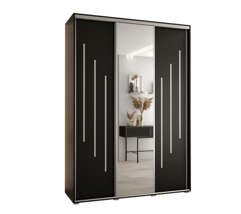 Szafa przesuwna Abiks DAVOS 9 wysoka szer.170cm gł.60cm czarny/czarny/srebrny 1szt.