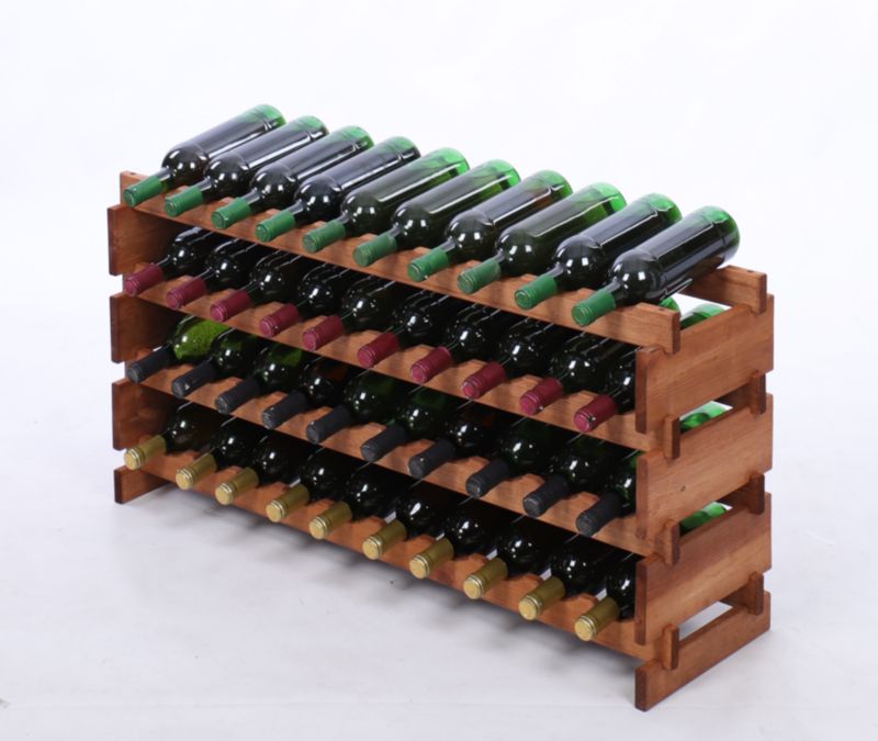 Stojak na wino MODO24 regał modułowy na butelki 4 leżnie x 10 butelek montaż bez narzędzi impregnacja brązowa 1 szt.