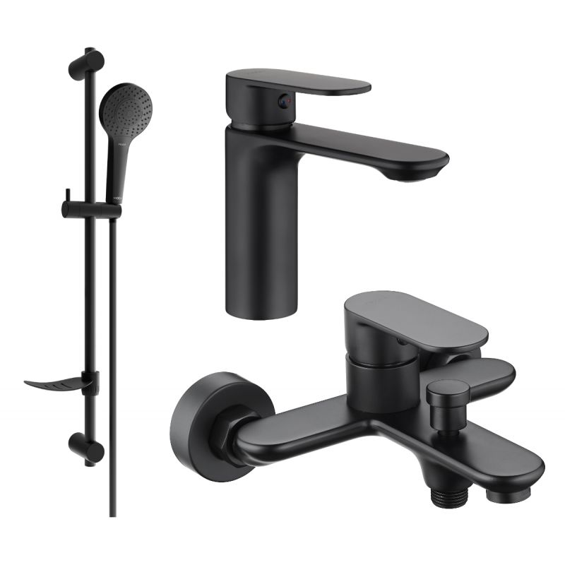 Zestaw wannowy Mexen Milo czarny 71303DF05-70 1 szt.