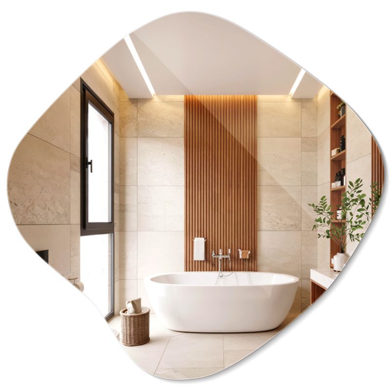 Lustro Łazienkowe ArtPrintCave 57x58 cm Wiszące Ozdobne Do Makijażu Unikatowy Styl Loft Japandi 1 szt.