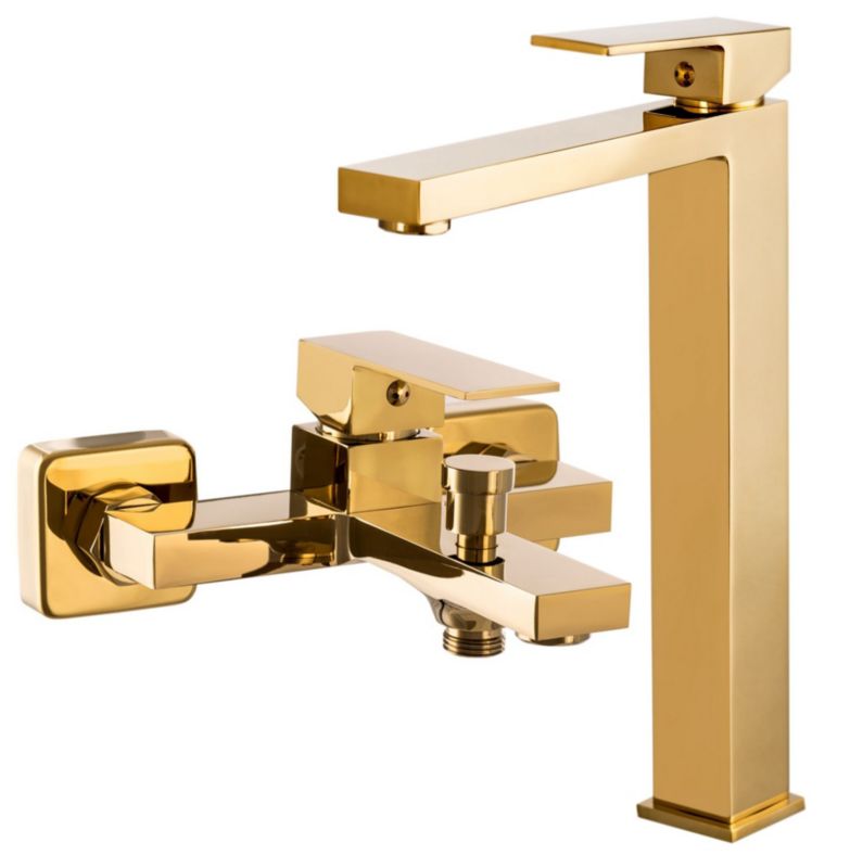 Bateria Wannowa Umywalkowa Wysoka Granitan Ister Złoty 1 szt.