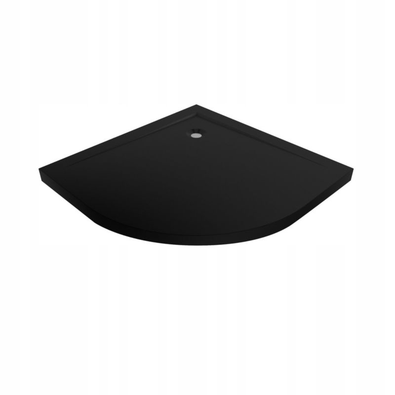 Brodzik prysznicowy slim POSEJDON Durasan 90x90x5 czarny półokrągły akrylowy 1 szt.