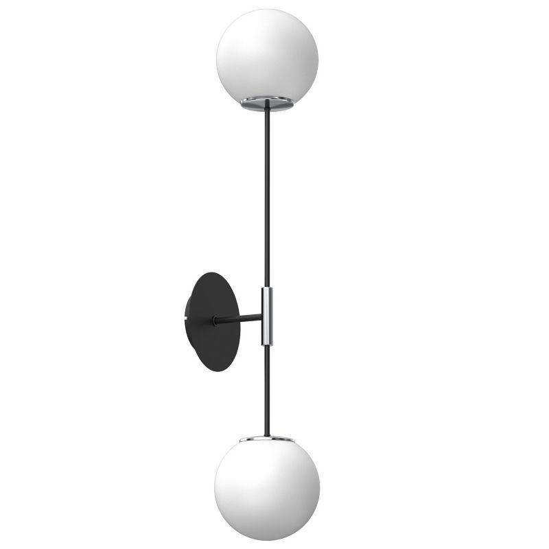 Kinkiet ścienny Luminex Satelit czarny mat-chromowany-biały 2 x E27 x 15W IP20 wym: 80 x 15 x 18 cm - 1 szt.