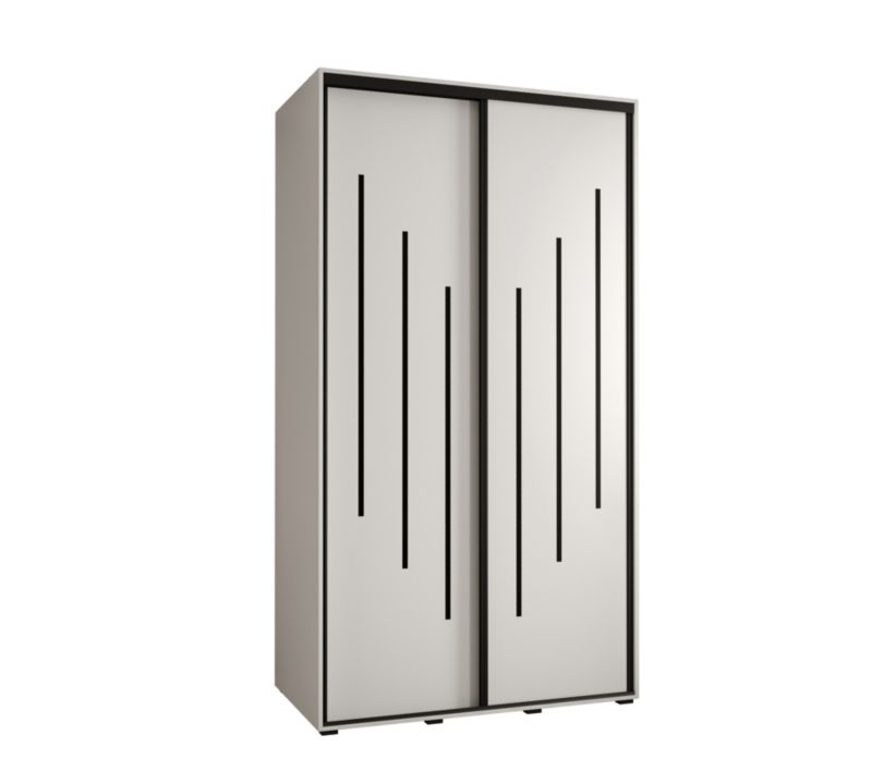 Szafa przesuwna Abiks DAVOS 8 wysoka szer.130cm gł.60cm biały/biały/czarny 1szt.