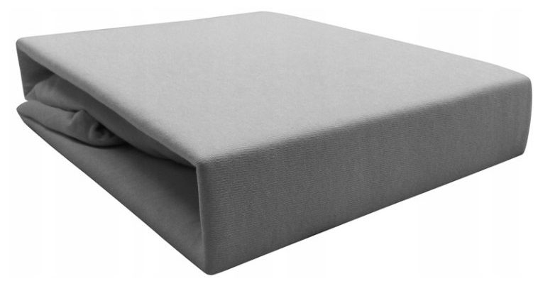 Prześcieradło Matkam bawełniane z gumką JERSEY 160x200 jasny szary 1 szt.