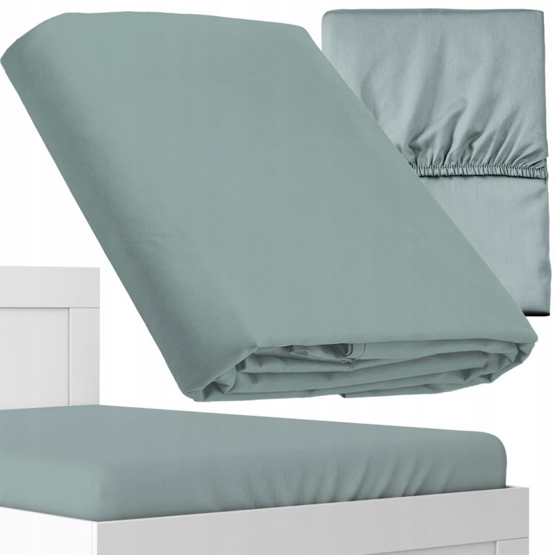 Prześcieradło z gumką Detexpol 180x200cm satynowe mikrofibra miętowe 1 szt.