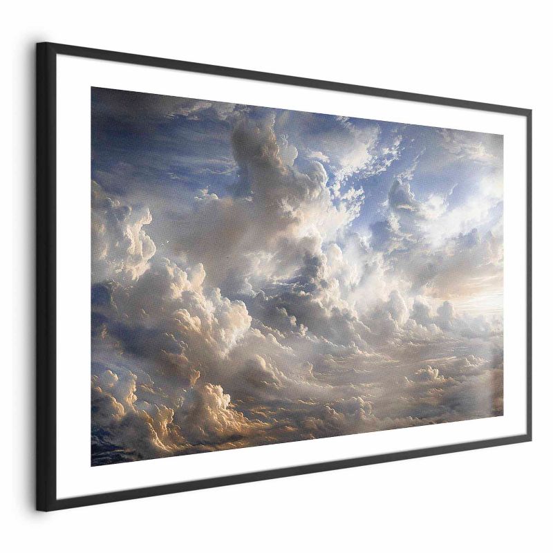 Plakat Artgeist Refleksy na chmurach 60x40 cm z ramą czarną z marginesem 1 szt