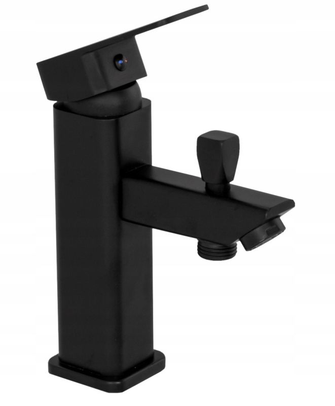 Bateria Umywalkowa Wannowa Granitan Lima Czarna Kwadratowa 1 szt.