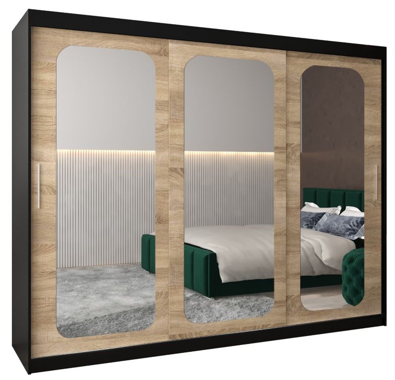 Szafa przesuwna Garderoba Abiks PROMO T3 250 czarny/sonoma 1 szt.