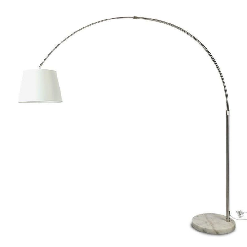 Lampa podłogowa stojąca V-TAC biała chromowana łukowa 1 x E27 x 60W wym: 196 x 192 cm - 1 szt.