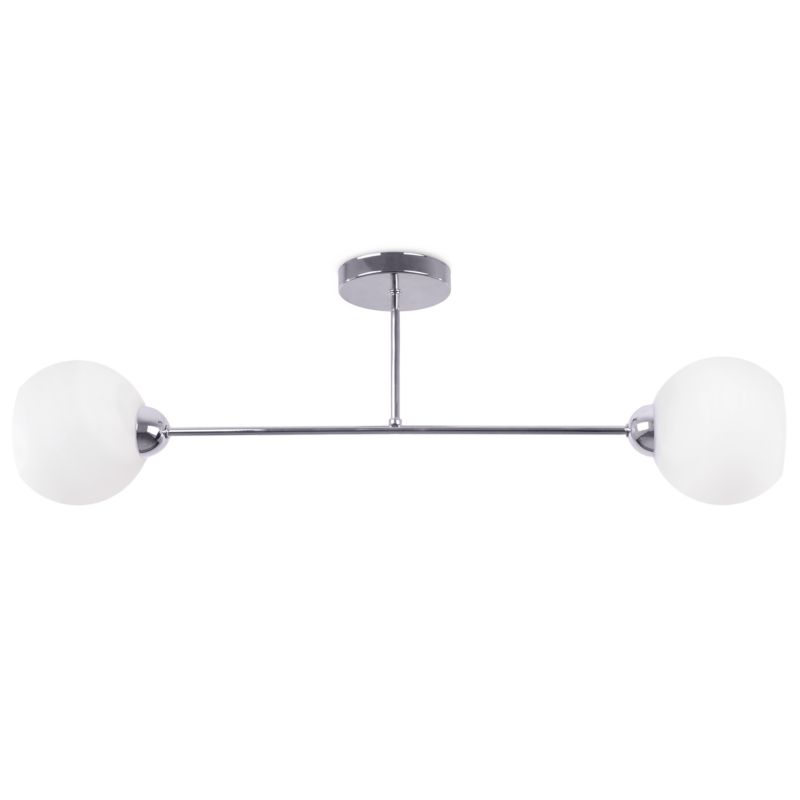 Lampa sufitowa wisząca Light Home LH Asturia 2x E27 60W chrom klosz biały 1szt.