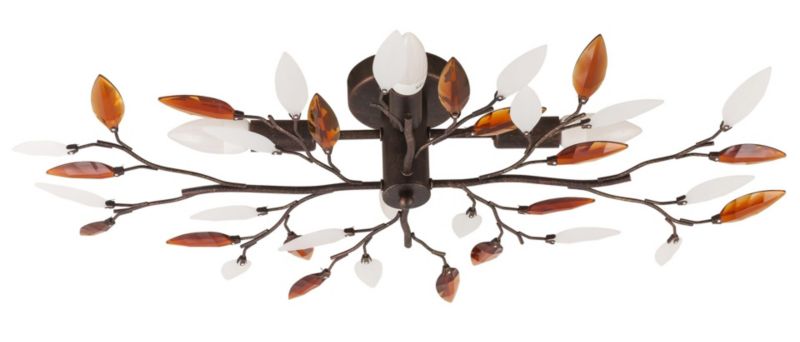 Lampa sufitowa Rabalux Lilian brąz antyczny-kryształ bursztynowy wym: 15,5 x 70 x 47 cm 4xE14 x 40W 1 szt.