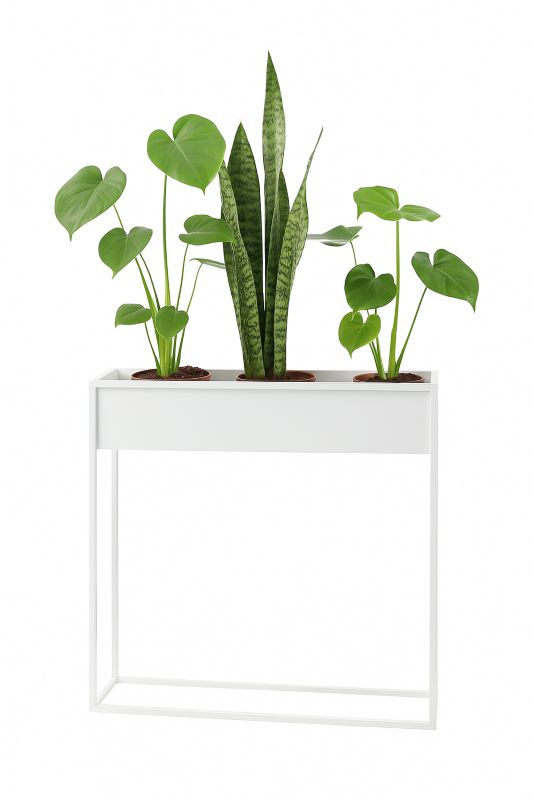 Kwietnik stojący JAKPOL Cubo Loft 80x80 cm metalowy biały 1 szt.