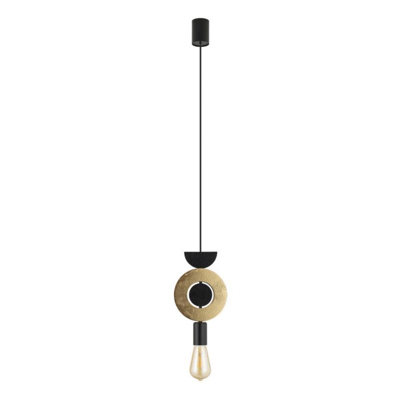Lampa wisząca Nowodvorski Lighting Drops Wood F 1805 złoto-czarna dekoracyjna 1xE27 x 25W 1 szt.