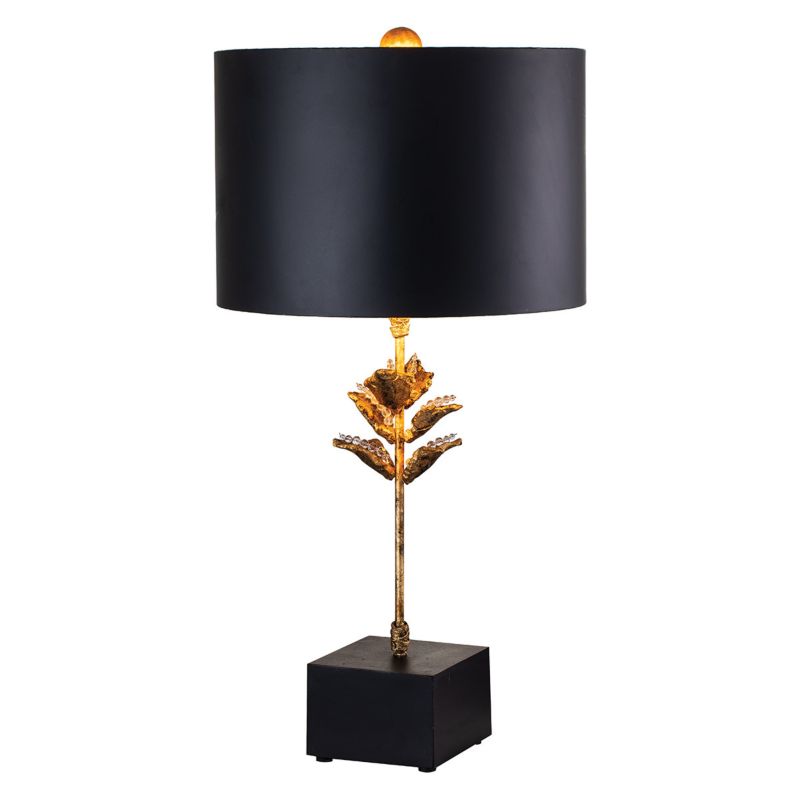 Lampa stołowa Flambeau Camilia złoty antyczny-czarna 1 x E27 x 60W IP20 wym: 75.7 x 38.1 x 38.1 cm żywica - 1 szt.