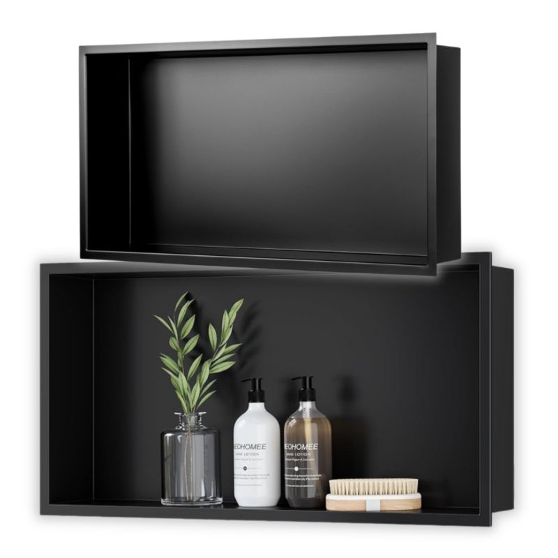 Półka Wnękowa Seddo Stal Nierdzewna Czarna Mat Lakier Proszkowy Bezszwowa 60x30x10 Cm 1 Szt.