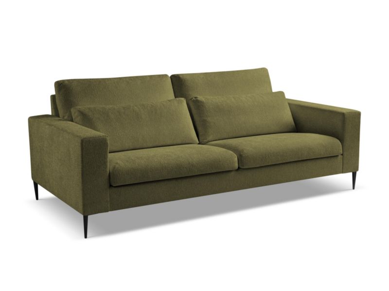 Sofa 3-osobowa LaMiaSofa DIANO z tkaniny szenilowej 221x110 cm oliwkowy 1 szt.