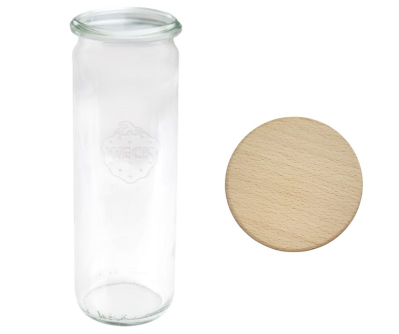 Słoik MODO24 Weck 600 ml fi 60 cylinder drewniane wieko 1 kpl.