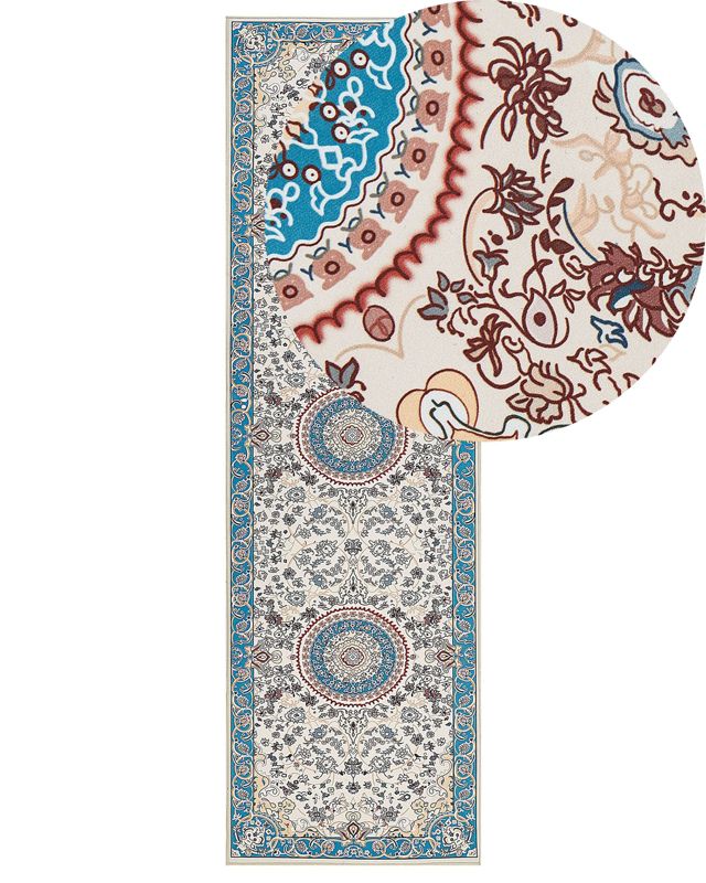 Dywan 60 x 200 cm beżowo-niebieski Gordes 1 szt.