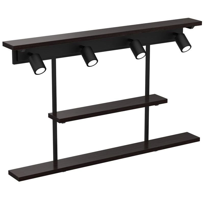 Kinkiet ścienny Luminex Shelf czarny mat 4 x GU10 x 8W IP20 wym: 60 x 102 x 12 cm - 1 szt.