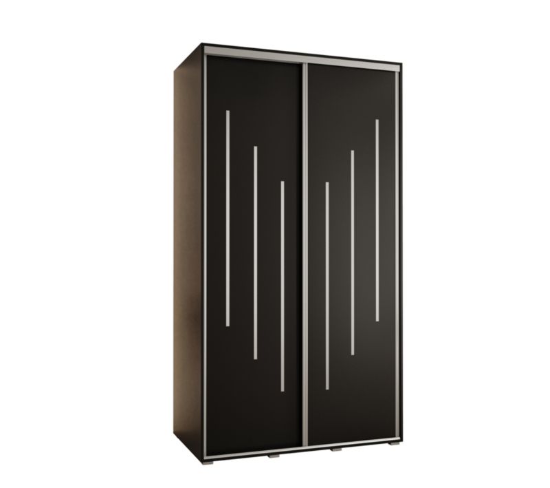 Szafa przesuwna Abiks DAVOS 8 wysoka szer.130cm gł.60cm czarny/czarny/srebrny 1szt.