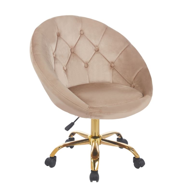 Fotel podnoszony JUMI elegancki obrotowy welur na kółkach RUNDO beżowy 1 szt.