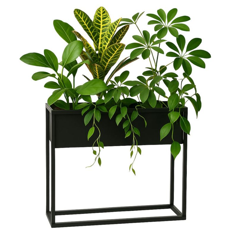 Kwietnik stojący JAKPOL Cubo Loft 60x60 cm metalowy czarny 1 szt.