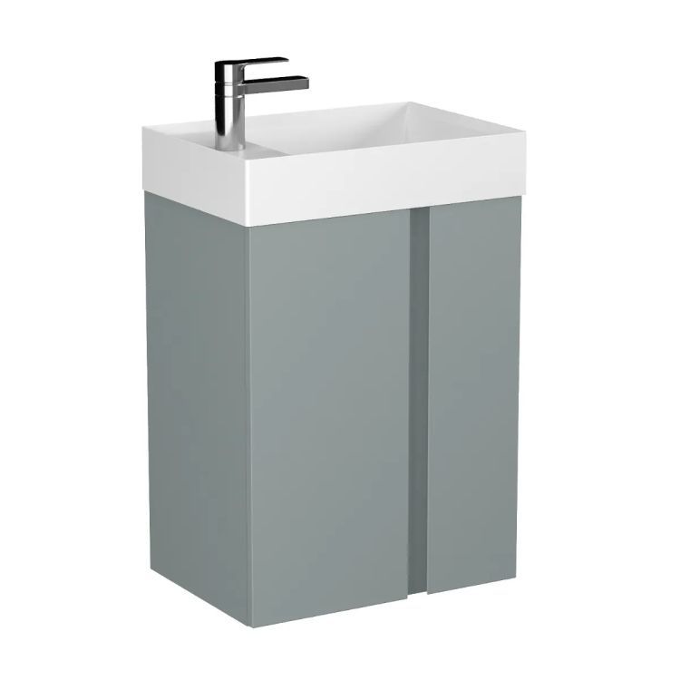 Szafka pod umywalkę KROFAM UNIQ 49 cm szaro-zielona półmat z CARGO 1 szt.