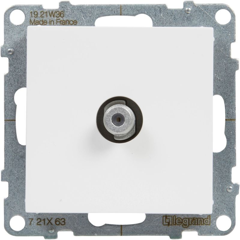 Gniazdo TV końcowe Legrand Suno typ F białe