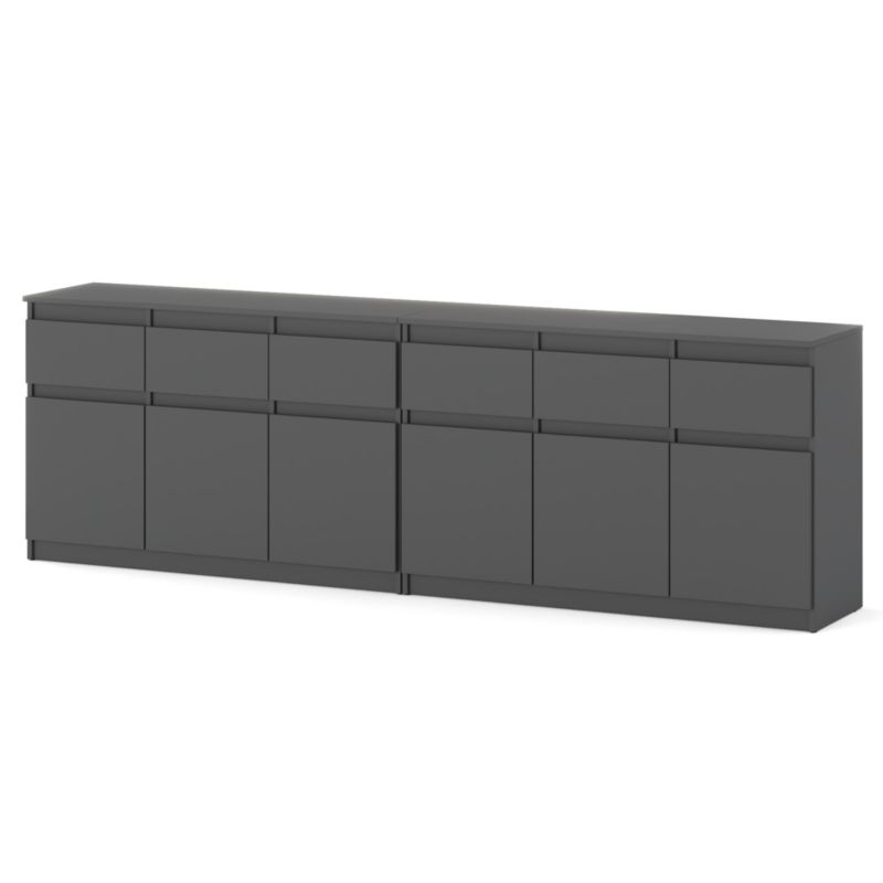 Komoda Hurtownia-Mebli Szuflady 6 Olia Best 240cm Szary Mat Szary Mat 240x35x75 cm 1szt.