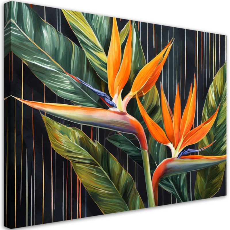 Obraz do salonu Feeby Liście Rośliny Botanika Pomarańczowy 120x80 cm 1szt