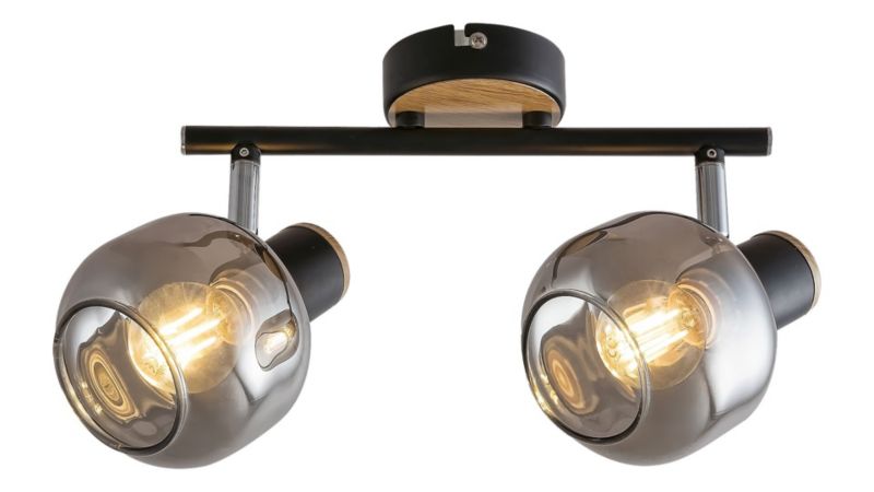 Oprawa sufitowa Rabalux Salazar dąb-kolor dymny 2 x E14 x 40W IP20 wym: 20 x 8 x 8 cm - 1 szt.