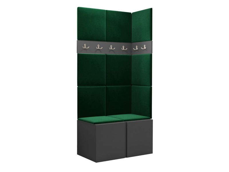 Garderoba MIRJAN 24 Orion I grafit + butelkowa zieleń 1 kpl.