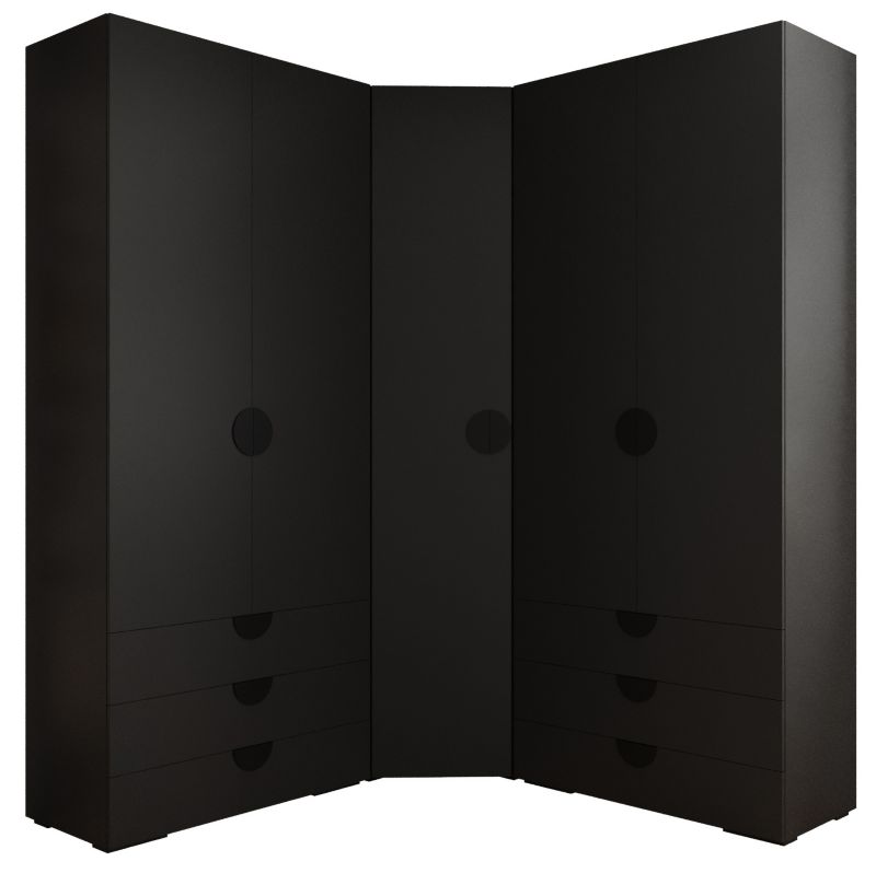 Garderoba wysoka do przedpokoju Abiks INOVA 4 Z7 czarny+czarny 1 szt.