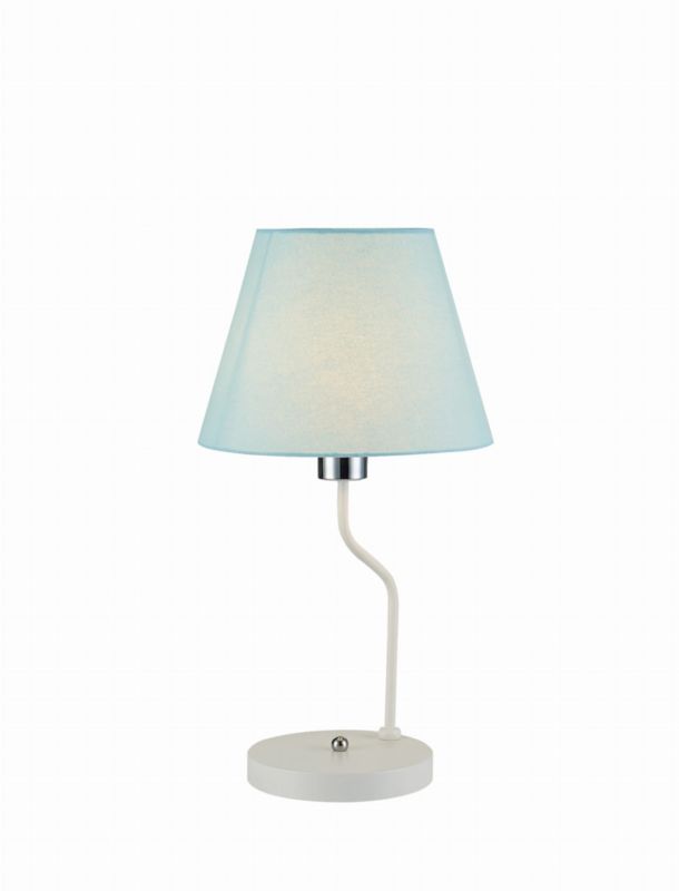 Lampka stołowa Candellux York biało-niebieska 1 x E14 x 60W IP20 wym: 44 x 25 x 25 cm tkanina - 1 szt.